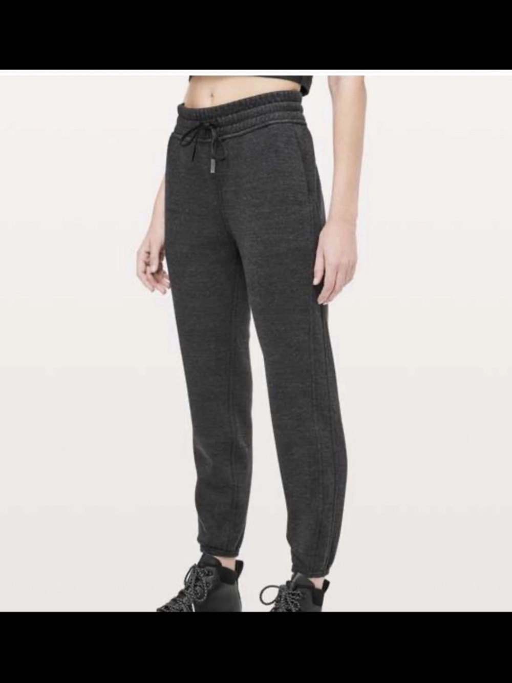 Lululemon Dark Grey Charcoal Joggers High Rise Sweatpants 6 Fleece Athleisure